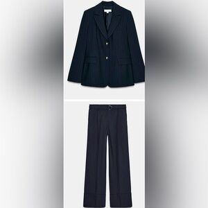 Zara Women’s Navy Pinstripe Suit